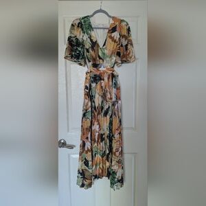 Flying Tomato Green and Orange Maxi Dress